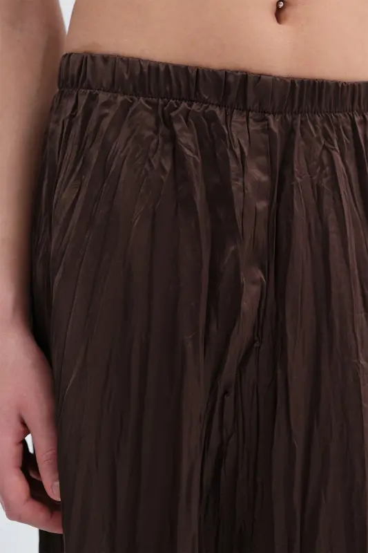 Kırışık Görünümlü Uzun Etek E16125-B5-Acı Kahve - 3