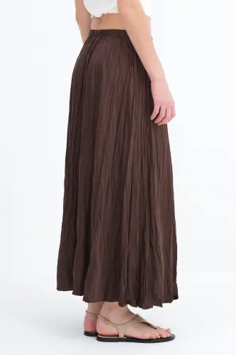 Kırışık Görünümlü Uzun Etek E16125-B5-Acı Kahve - 6