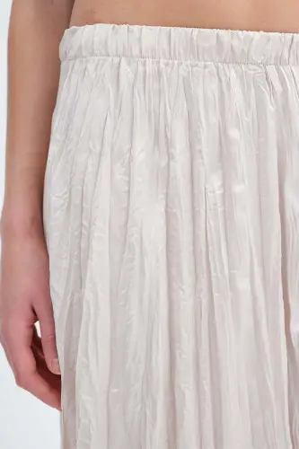 Kırışık Görünümlü Uzun Etek E16125-B5-Taş - 3