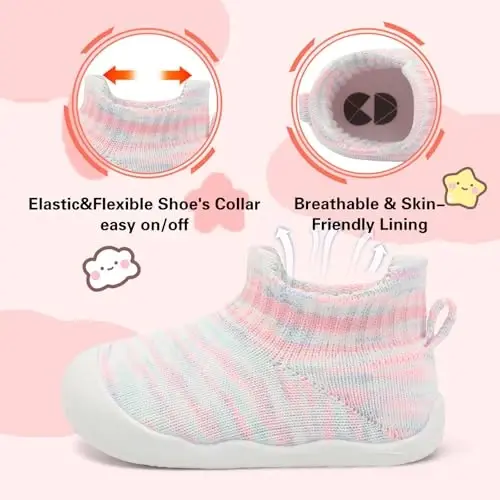 Centipede Demon Baby Shoes Baby Boys Girls Sock Shoes Breathable Infants Toddlers Slippers Indoor Outdoor Boots First Walking Shoe Slip On Sneakers Non Slip with Soft Rubber Soles - 5
