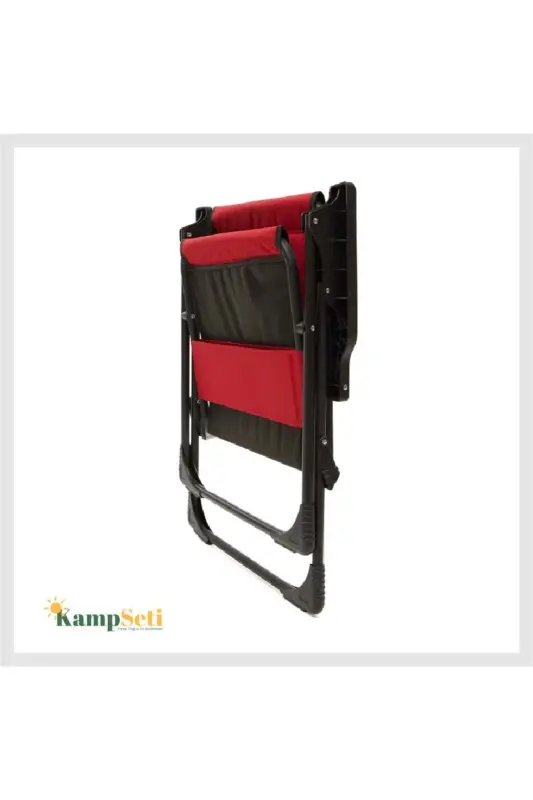 Kırmızı 2 Adet Katlanır Kamp Sandalyesi-bardaklık Hediye-plaj Piknik Sandalyesi-m1 3 Kg Metal 2 Kiş - Kırmızı - 8