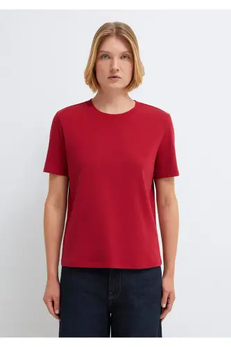 Kırmızı Basic Tişört Semi Slim Fit / Yarı Dar Kesim 1612916-70391-Kırmızı - 3