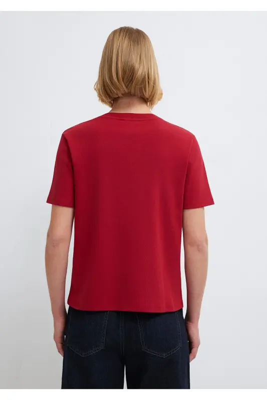 Kırmızı Basic Tişört Semi Slim Fit / Yarı Dar Kesim 1612916-70391-Kırmızı - 5