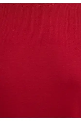 Kırmızı Basic Tişört Semi Slim Fit / Yarı Dar Kesim 1612916-70391-Kırmızı - 7