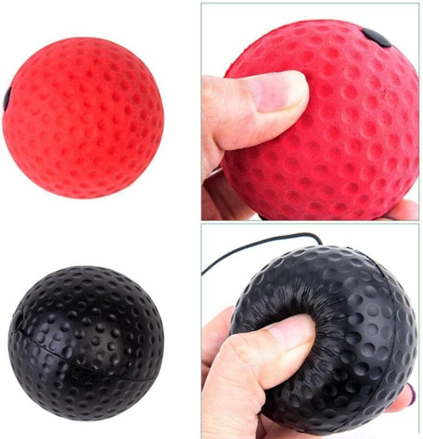 Red Boxing Reflex Ball - Improve Reaction Speed & Hand-Eye Coordination - Home Training Boxing Equipment with Adjustable Elastic Headband - 5