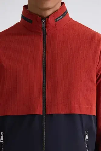 Kırmızı Comfort Fit Hakim Yaka Mevsimlik Mont - 3