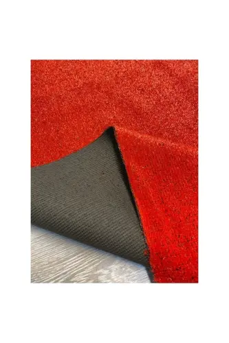 Kırmızı Dekoratif Premium Kalite Suni Çim Balkon Bahçe Kaymaz Taban Çim Halı 7 Mm - Kırmızı - 3