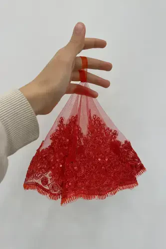 Kırmızı Gelin Damat Halay Mendili, Işıl Işıl Güpürlü, Düğün Kına Gecesi Nedime Söz Nişan Bride-MENDİLTELKRMKIRMIZI - ZEYMERADE (1)
