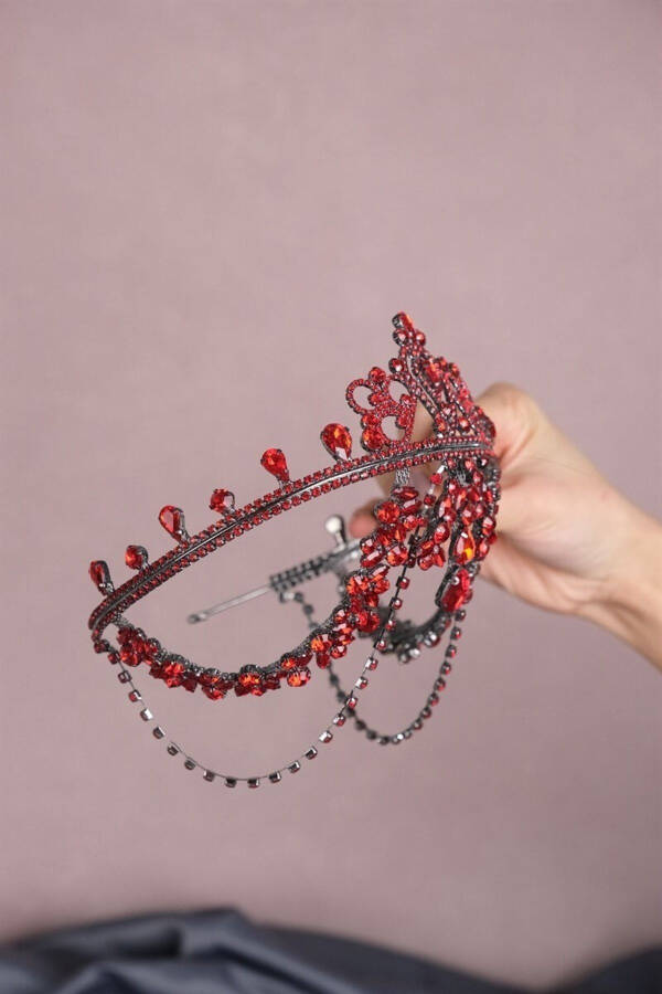 Kırmızı Hürrem Gelin Kına Tacı-Kırmızı - 20