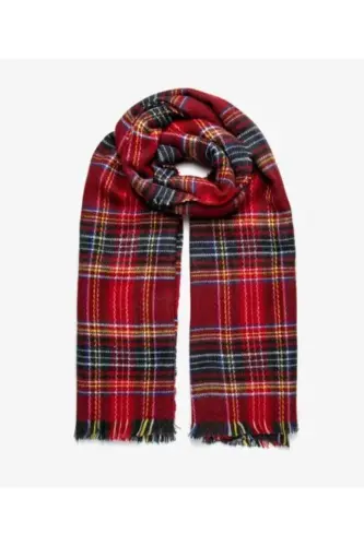 Kırmızı Iskoç Desenli Ekoseli Atkı-Kırmızı İskoç Desen - 3