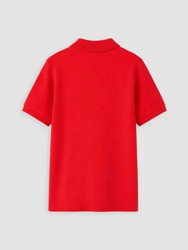 Kırmızı Polo Yaka Erkek Çocuk Pike Tişört-K - 7