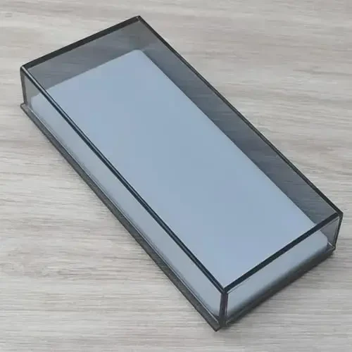 Grafting False Eyelash Acrylic Extension Pallet Organizer, Eyelash Extension Glue Tweezers Plate Makeup Palette, Dustproof Storage Box Display Training Tools Salon (Transparent Grey) - LIXIMMAZN (1)