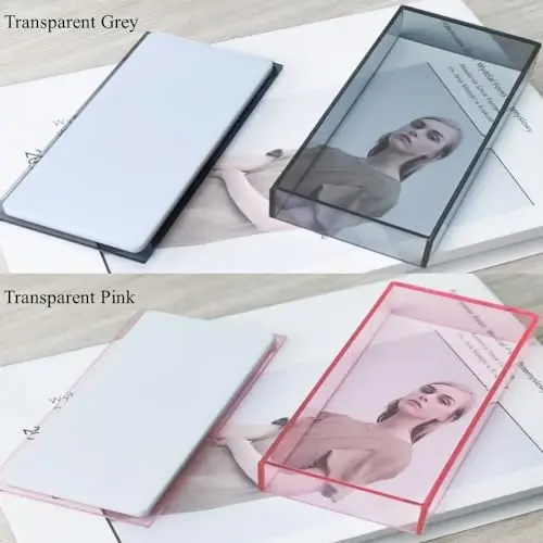 Grafting False Eyelash Acrylic Extension Pallet Organizer, Eyelash Extension Glue Tweezers Plate Makeup Palette, Dustproof Storage Box Display Training Tools Salon (Transparent Grey) - 3