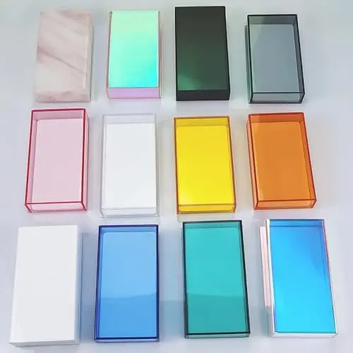 Grafting False Eyelash Acrylic Extension Pallet Organizer, Eyelash Extension Glue Tweezers Plate Makeup Palette, Dustproof Storage Box Display Training Tools Salon (Transparent Grey) - 4