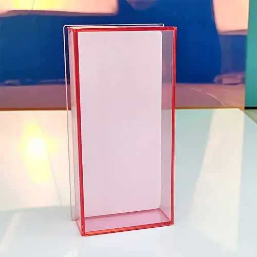 Grafting False Eyelash Acrylic Extension Pallet Organizer, Eyelash Extension Glue Tweezers Plate Makeup Palette, Dustproof Storage Box Display Training Tools Salon (Transparent Pink S) - 6