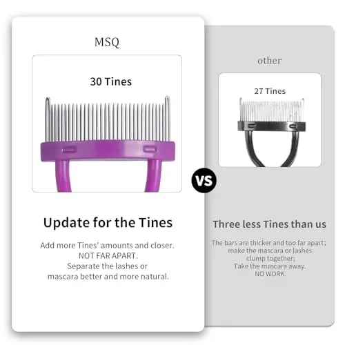 Eyelash Comb Eyebrow Brush MSQ Eyelash Separator Mascara Applicator Eyelash Definer With Comb Cover Arc Designed Cosmetic Brushes Tool (Purple) - 5