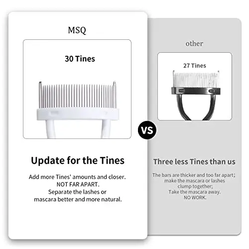 Eyelash Comb MSQ Eyelash Separator Mascara Applicator Eyelash Definer With Comb Cover Arc Designed Cosmetic Brushes Tool White (1PCS) - 6