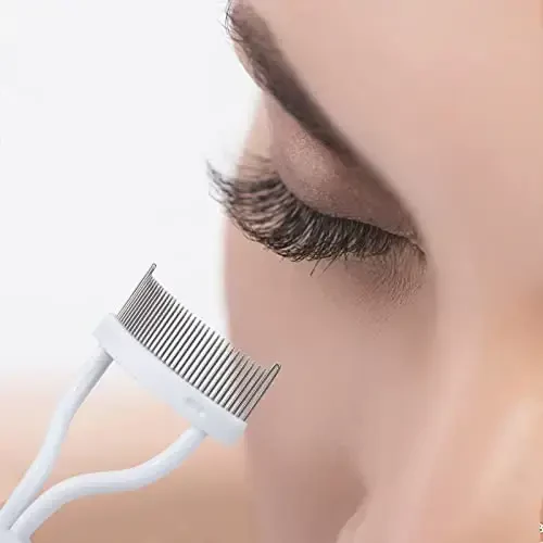 Eyelash Comb MSQ Eyelash Separator Mascara Applicator Eyelash Definer With Comb Cover Arc Designed Cosmetic Brushes Tool White (1PCS) - MSQ (1)