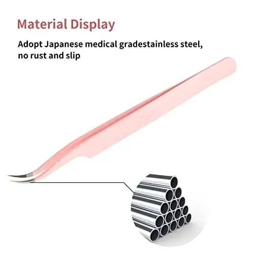 Eyelash Extension Tweezers FADLASH Volume Lash Tweezers Precision Curved Tip Lash Extension Tweezers Isolation & Volume Techniques Professional Application Tools - 6