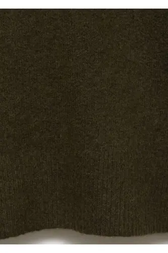 Kısa balıkçı yaka triko elbise-Haki Renk - 2