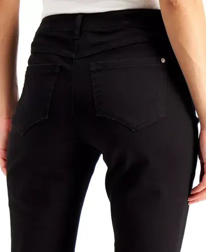 Petite Mid-Rise Bootcut Jeans, Created for Modazone - Deep Black - 3