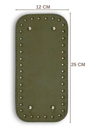 Kısa Çanta Tabanı Suni Deri 12cmx25cm Haki-Haki 