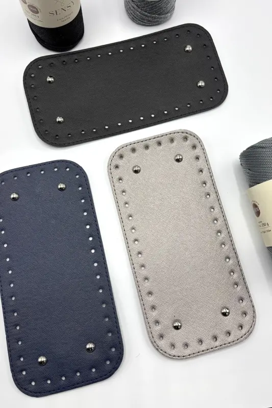 Kısa Çanta Tabanı Suni Deri 12cmx25cm Siyah-Siyah - 1