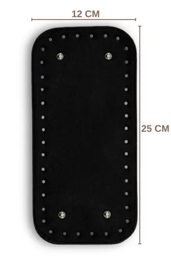 Kısa Çanta Tabanı Suni Deri 12cmx25cm Siyah-Siyah - 2