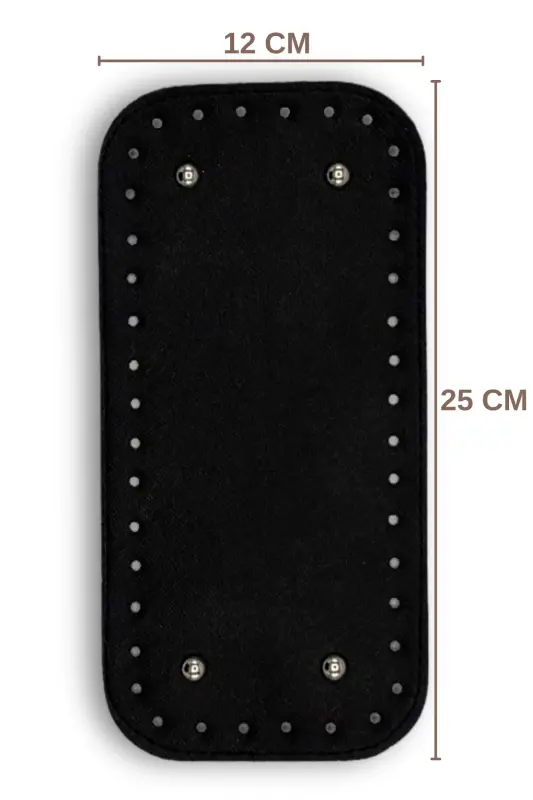 Kısa Çanta Tabanı Suni Deri 12cmx25cm Siyah-Siyah - 2