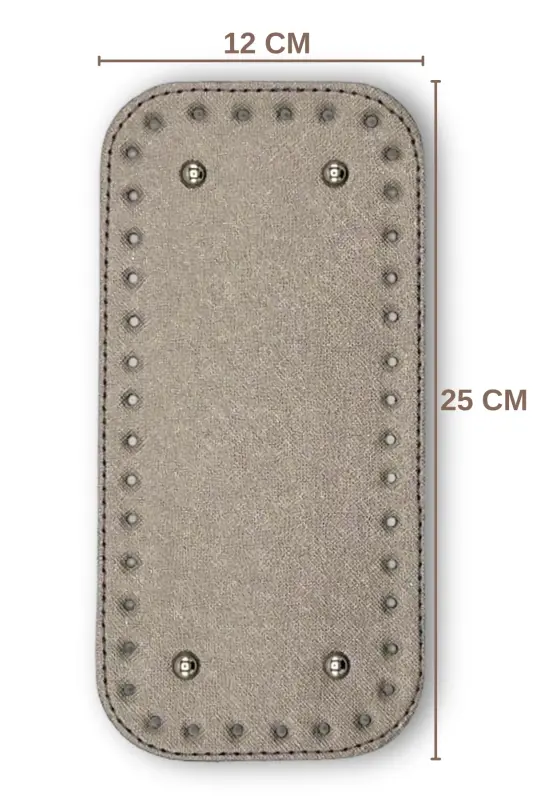 Kısa Çanta Tabanı Suni Deri 12cmx25cm Gri - Gri - 1