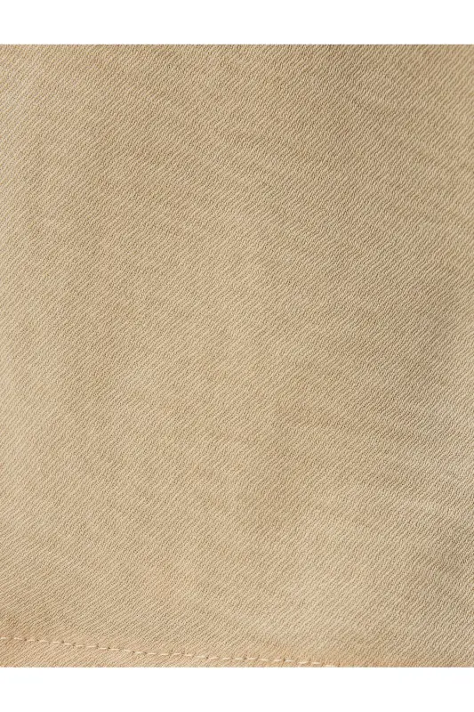 Kısa Kollu Bluz Ceket Yaka Düğmeli Dokulu - Ekru - 6