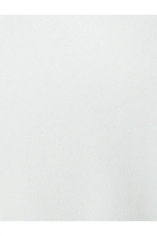 Kısa Kollu Bluz Dik V Yaka Standart Kesim-Beyaz - 6