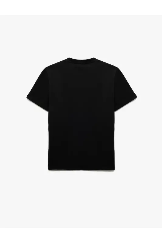 Kısa Kollu Cepli Regular Fit Bisiklet Yaka Pamuklu Basic Erkek Tişört - Siyah - 2