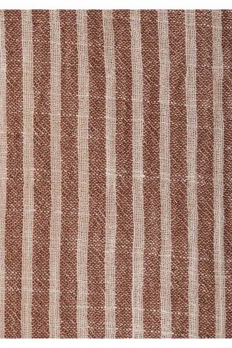 Kısa Kollu Çizgili Kahverengi Gömlek Loose Fit / Bol Rahat Kesim 1210445-85431 - Kahverengi - 8