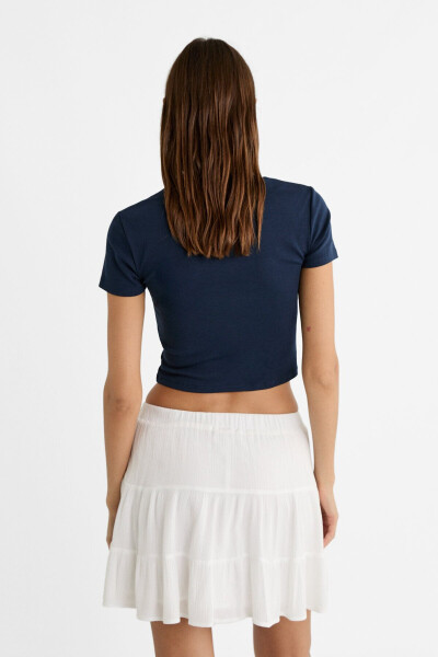 Kısa kollu crop t-shirt - 3