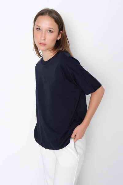 Kısa Kollu Oversize Basic T-shirt P0730-J6J7Y4-Laci - 1
