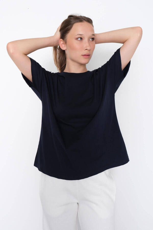 Kısa Kollu Oversize Basic T-shirt P0730-J6J7Y4-Laci - 2