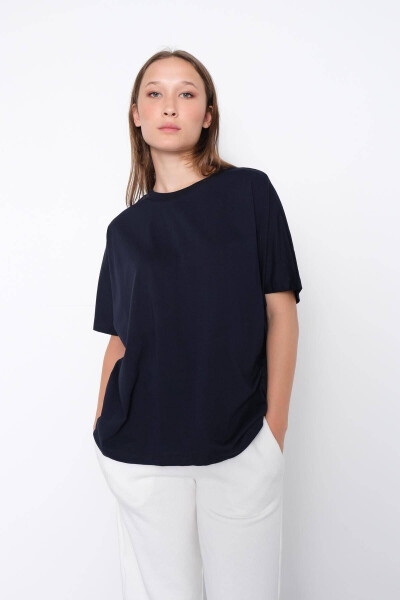 Kısa Kollu Oversize Basic T-shirt P0730-J6J7Y4-Laci - 4