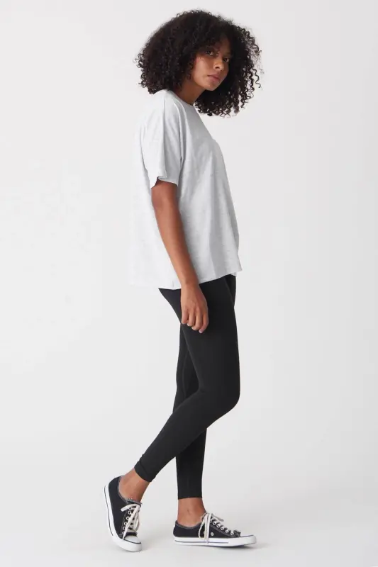 Kısa Kollu Oversize Basic T-shirt P0730-J6J7Y4-Kar Melanj - 2