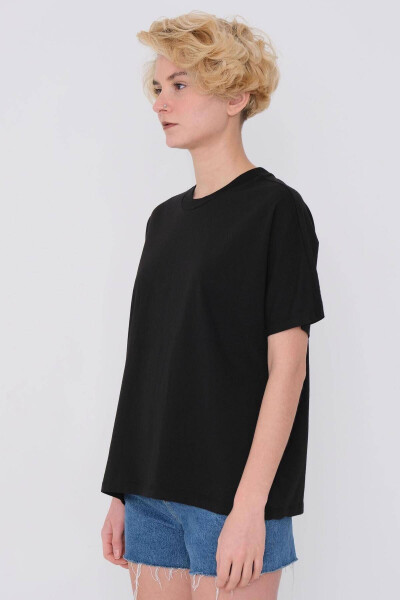 Kısa Kollu Oversize Basic T-shirt P0730-j6j7y4-Siyah - 2