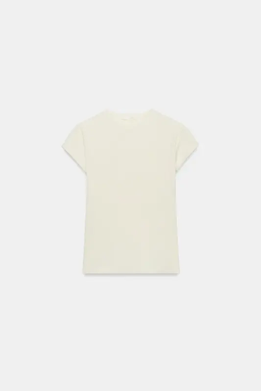 KISA KOLLU SLIM FIT T-SHIRT-Ekru - 7