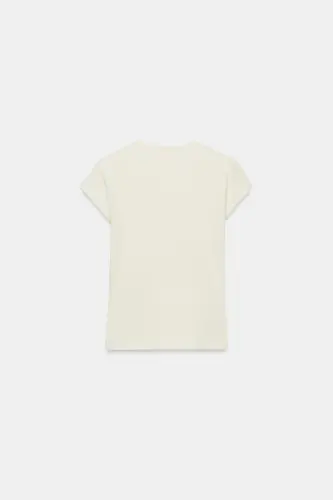 KISA KOLLU SLIM FIT T-SHIRT-Ekru - 8