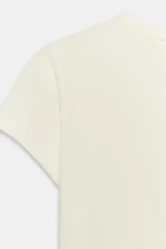 KISA KOLLU SLIM FIT T-SHIRT-Ekru - 9