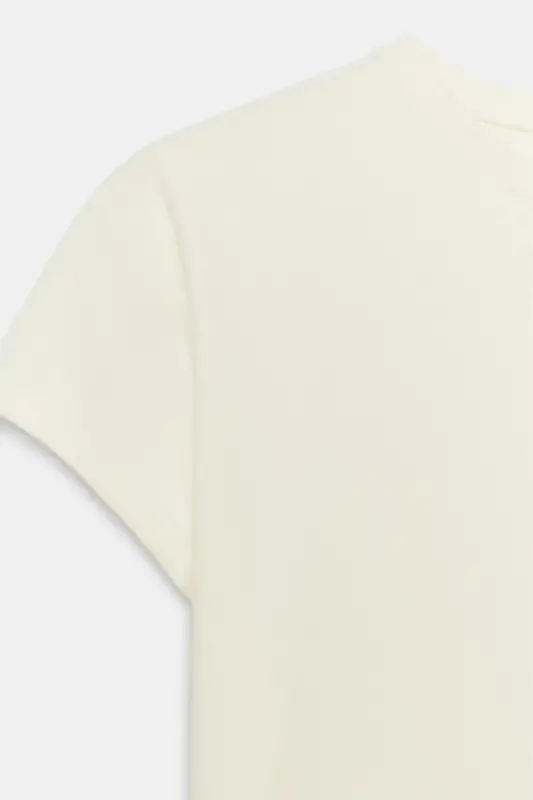 KISA KOLLU SLIM FIT T-SHIRT-Ekru - 9