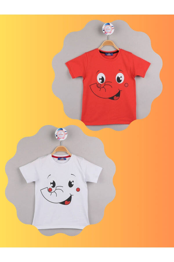 Kısa Kollu Tshirt / Tshirt Takım Erkek Yazlık Set Baskılı Bebek Takım Pamuklu - 4