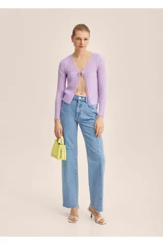 Kısa Örgü Hırka-Açık/Pastel Mor - MANGO (1)