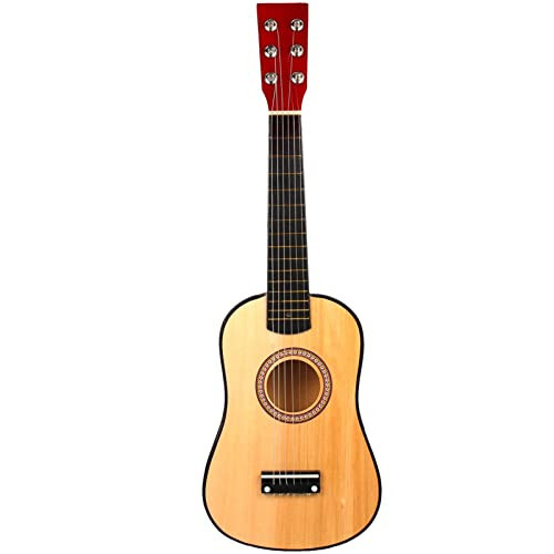 Kisangel 1pc Kids Beginner Guitar 23 Inch Guitar 6 String Vintage Style Acoustic Guitar Wooden Guitar Music Instruments for Kids (As Shown) - 1