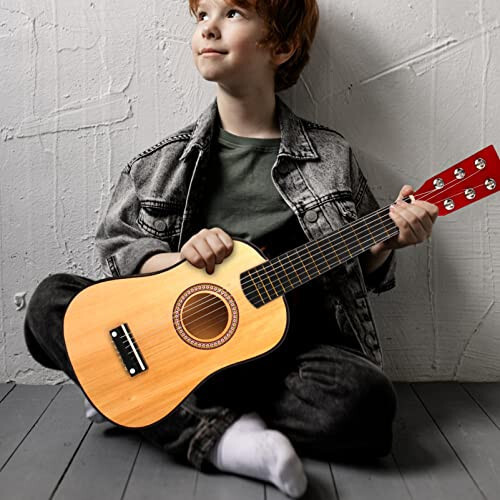 Kisangel 1pc Kids Beginner Guitar 23 Inch Guitar 6 String Vintage Style Acoustic Guitar Wooden Guitar Music Instruments for Kids (As Shown) - 4