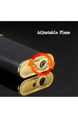 Kişiye Özel 2'li Çakmak 1 Adet Çift Alev Gazlı + 1 Adet Benzinli Çakmak Tasarım ve İsimli-Metalik Çakmak - 6