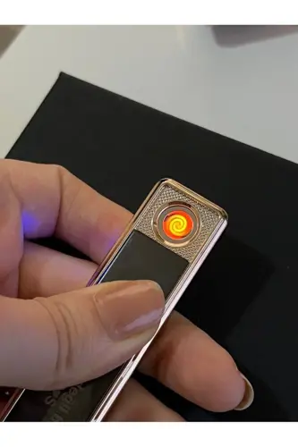 Kişiye Özel Hediyelik Çakmak Tasarım ve İsim Baskılı Usb Şarjlı Alevsiz-Siyah Cam Çakmak - 7